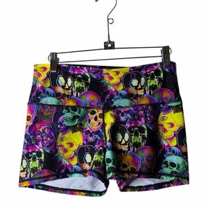 Peachy Insideous Skull Print Women's Shorts L